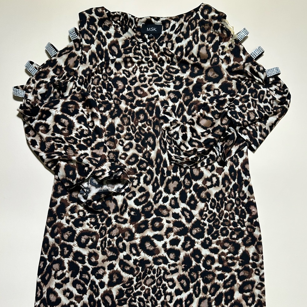 MSK Brown and Black Leopard Lightwieght Print Soft Size Women’s Medium
